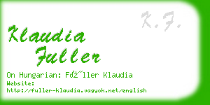 klaudia fuller business card